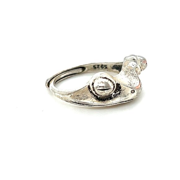 S925 Sleepy Frog Ring - Picture 3 of 7
